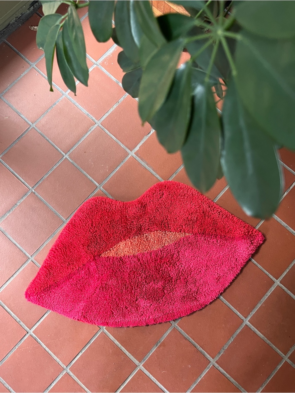 Kip & Co Lip-Shaped Plush Rug